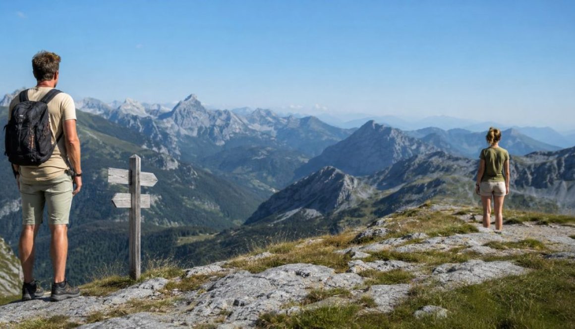 Jedan čovek i jedna žena na planini