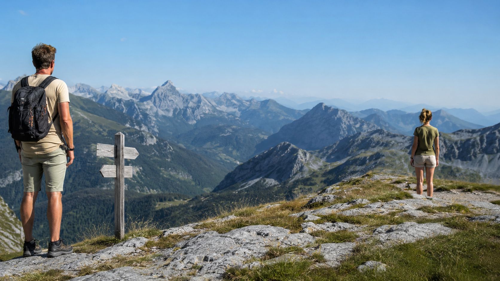 Jedan čovek i jedna žena na planini